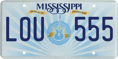 MS license plate LOU555