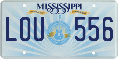 MS license plate LOU556