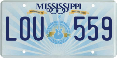 MS license plate LOU559