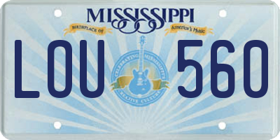 MS license plate LOU560