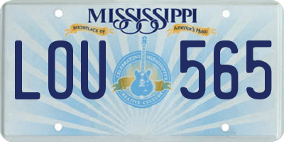 MS license plate LOU565