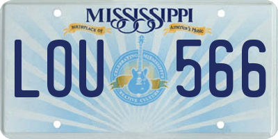 MS license plate LOU566