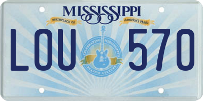 MS license plate LOU570
