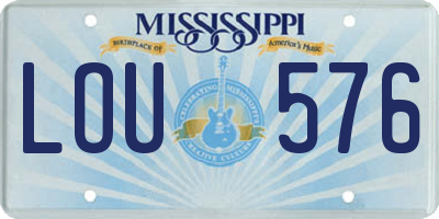 MS license plate LOU576