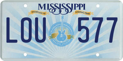 MS license plate LOU577