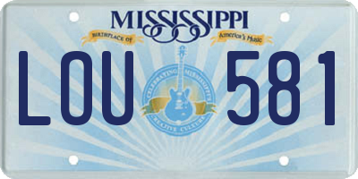 MS license plate LOU581