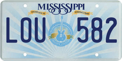MS license plate LOU582