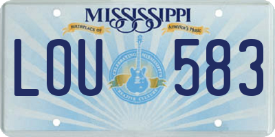 MS license plate LOU583