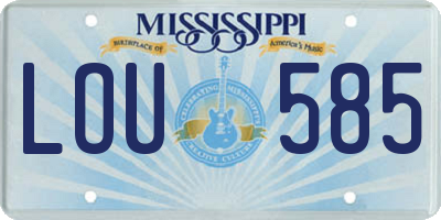 MS license plate LOU585