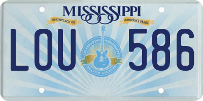 MS license plate LOU586
