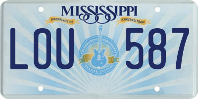MS license plate LOU587