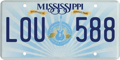 MS license plate LOU588