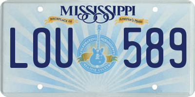 MS license plate LOU589