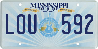 MS license plate LOU592