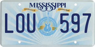 MS license plate LOU597