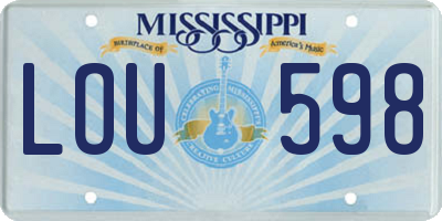 MS license plate LOU598