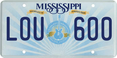 MS license plate LOU600