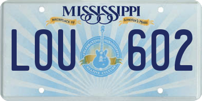 MS license plate LOU602