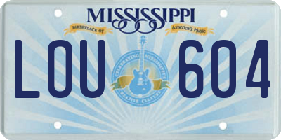 MS license plate LOU604