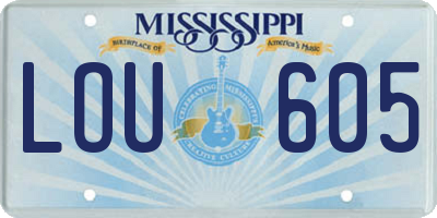 MS license plate LOU605