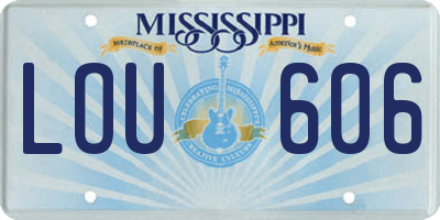 MS license plate LOU606