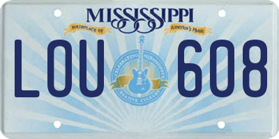 MS license plate LOU608