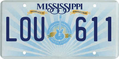 MS license plate LOU611