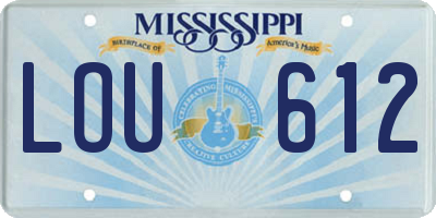 MS license plate LOU612