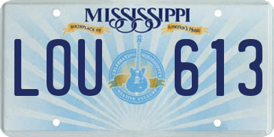 MS license plate LOU613