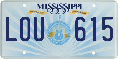 MS license plate LOU615