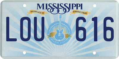 MS license plate LOU616