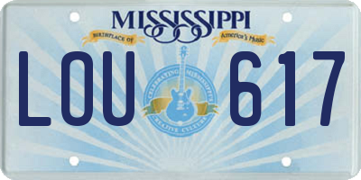 MS license plate LOU617
