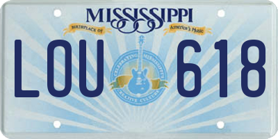 MS license plate LOU618