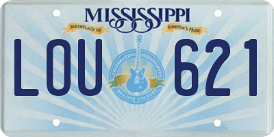 MS license plate LOU621