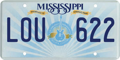 MS license plate LOU622