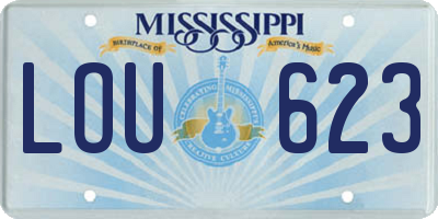 MS license plate LOU623