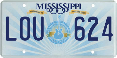 MS license plate LOU624