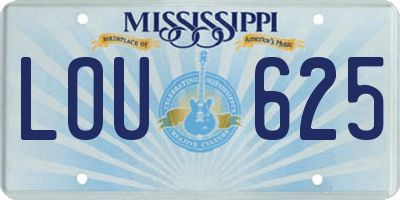 MS license plate LOU625