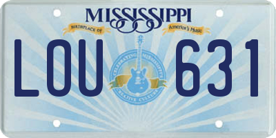 MS license plate LOU631