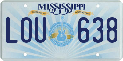 MS license plate LOU638