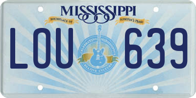 MS license plate LOU639