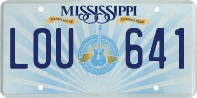 MS license plate LOU641