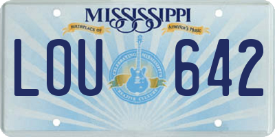 MS license plate LOU642