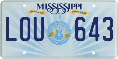 MS license plate LOU643