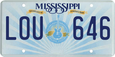 MS license plate LOU646