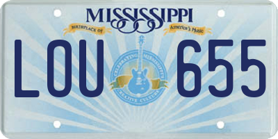 MS license plate LOU655