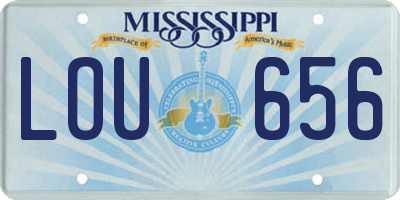 MS license plate LOU656