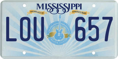 MS license plate LOU657