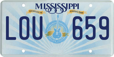 MS license plate LOU659