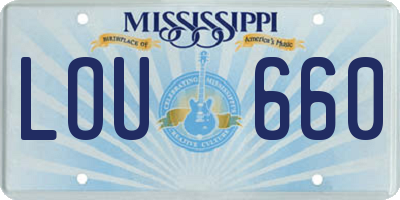 MS license plate LOU660